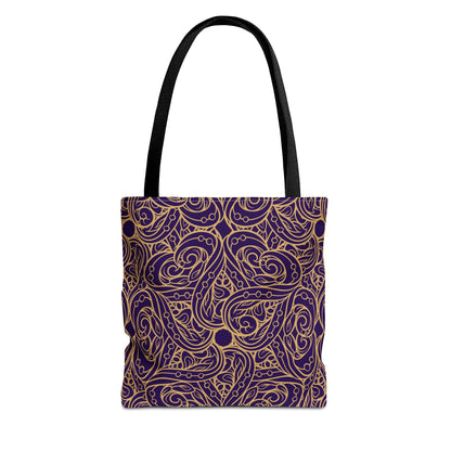 Golden Amethyst Radiance Mandala Canvas Tote Bag