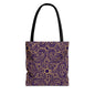 Golden Amethyst Radiance Mandala Canvas Tote Bag