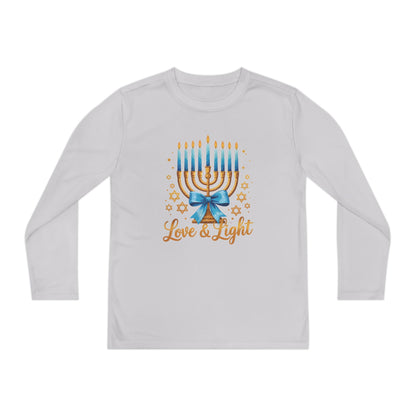 Love & Light Menorah Youth Long Sleeve Tee