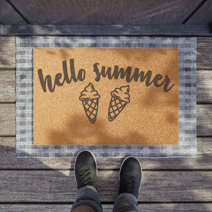 Hello Summer w/Ice Cream 2 Coconut Fiber Doormat