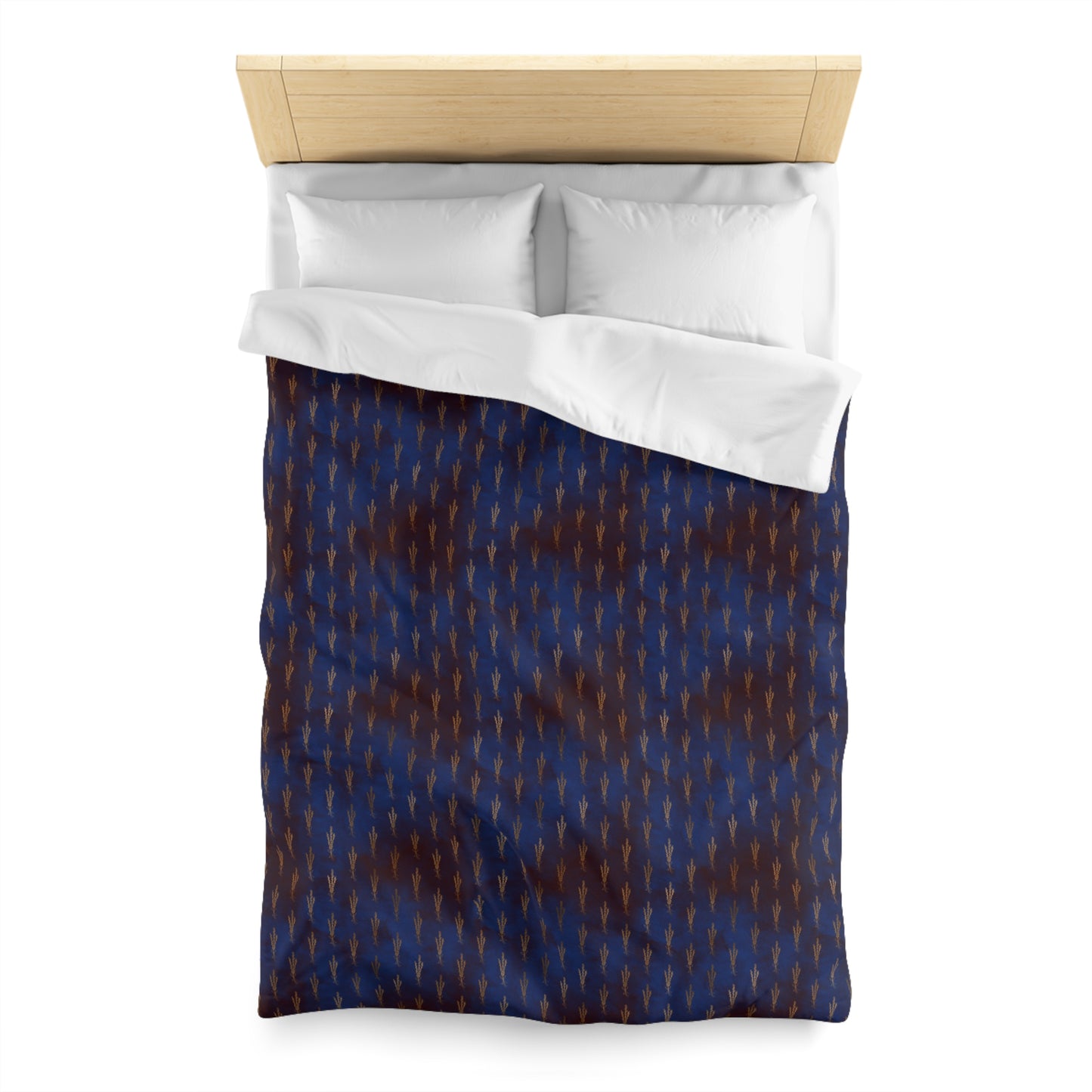 Midnight Sage Bloom Microfiber Duvet Cover