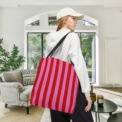 Be Mine Stripes Canvas Tote Bag