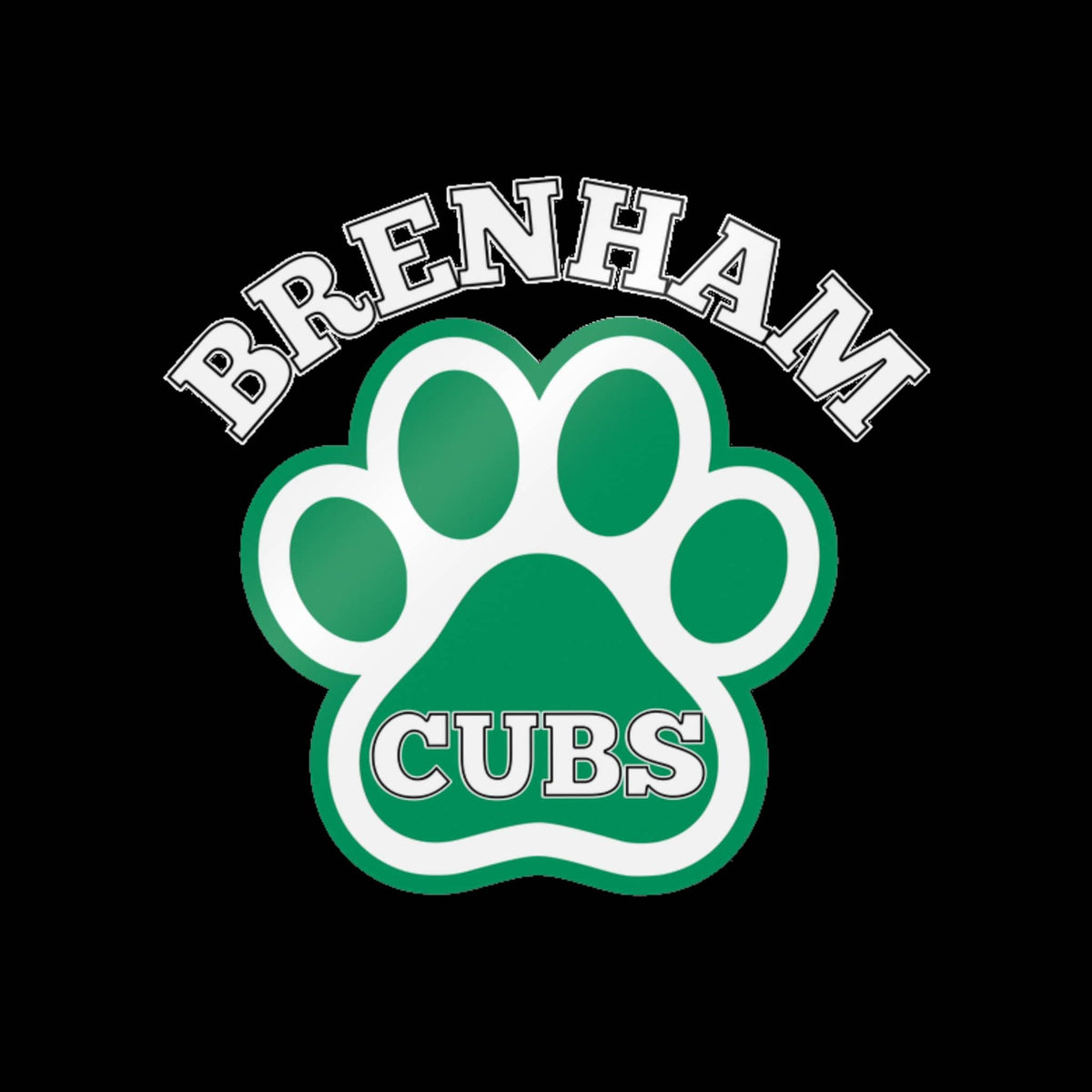 Brenham Paw Pride, White Decal