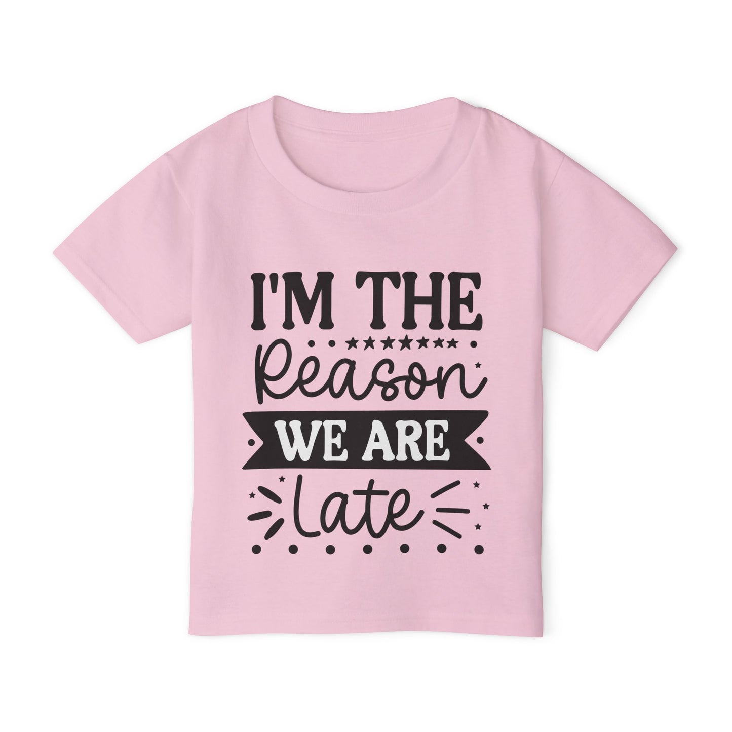 I'm The Reason We Are Late Heavy Cotton™ Toddler T-shirt