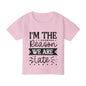 I'm The Reason We Are Late Heavy Cotton™ Toddler T-shirt
