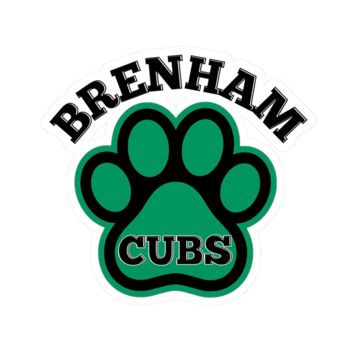 Brenham Paw Pride, Black Kiss-Cut Decal