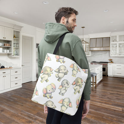 Dancing Elephants Canvas Tote Bag