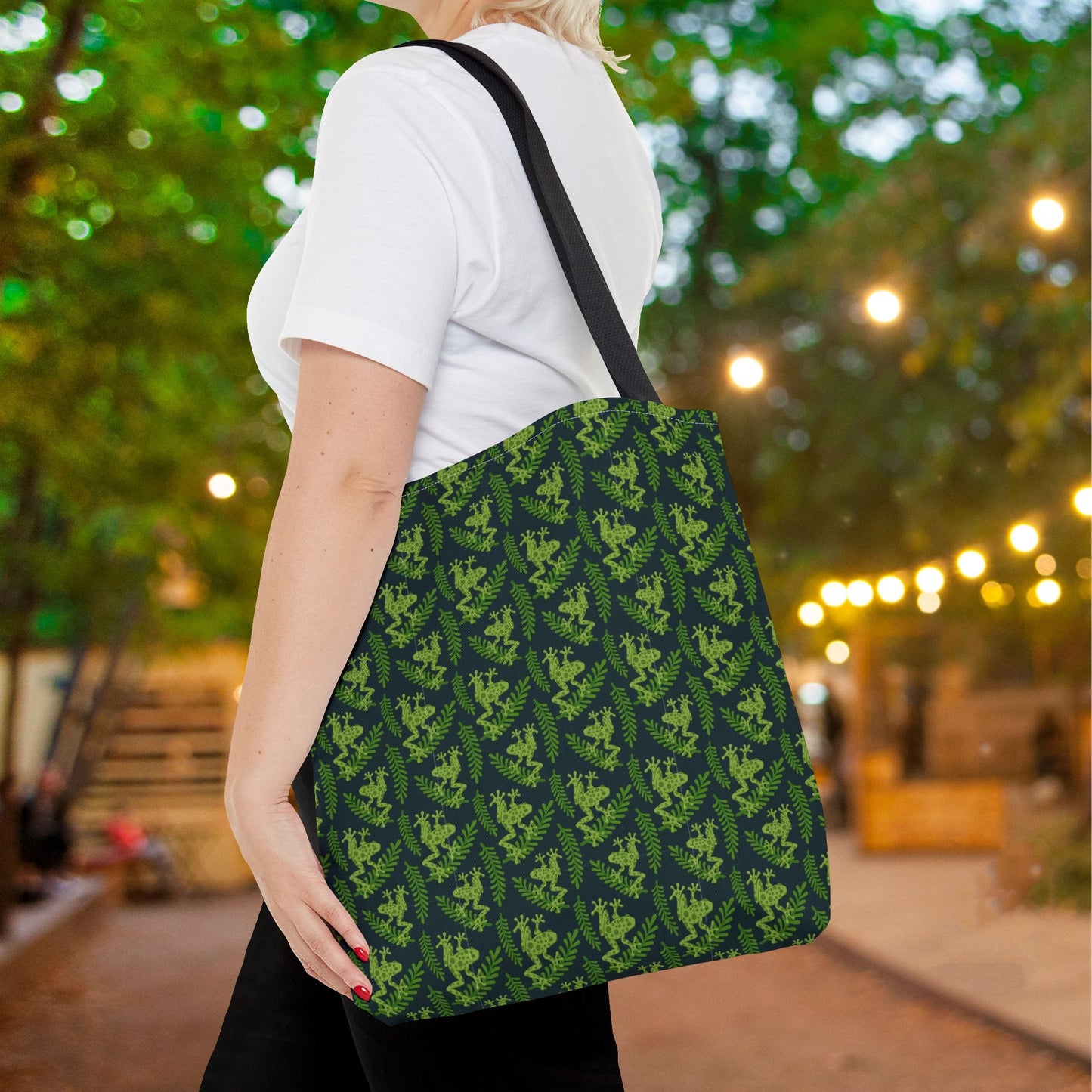Emerald Canopy Frogs Canvas Tote Bag