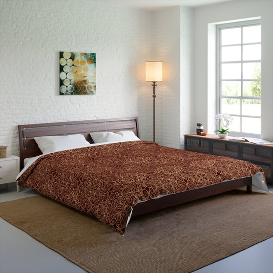 Golden Crimson Star Mandala Comforter