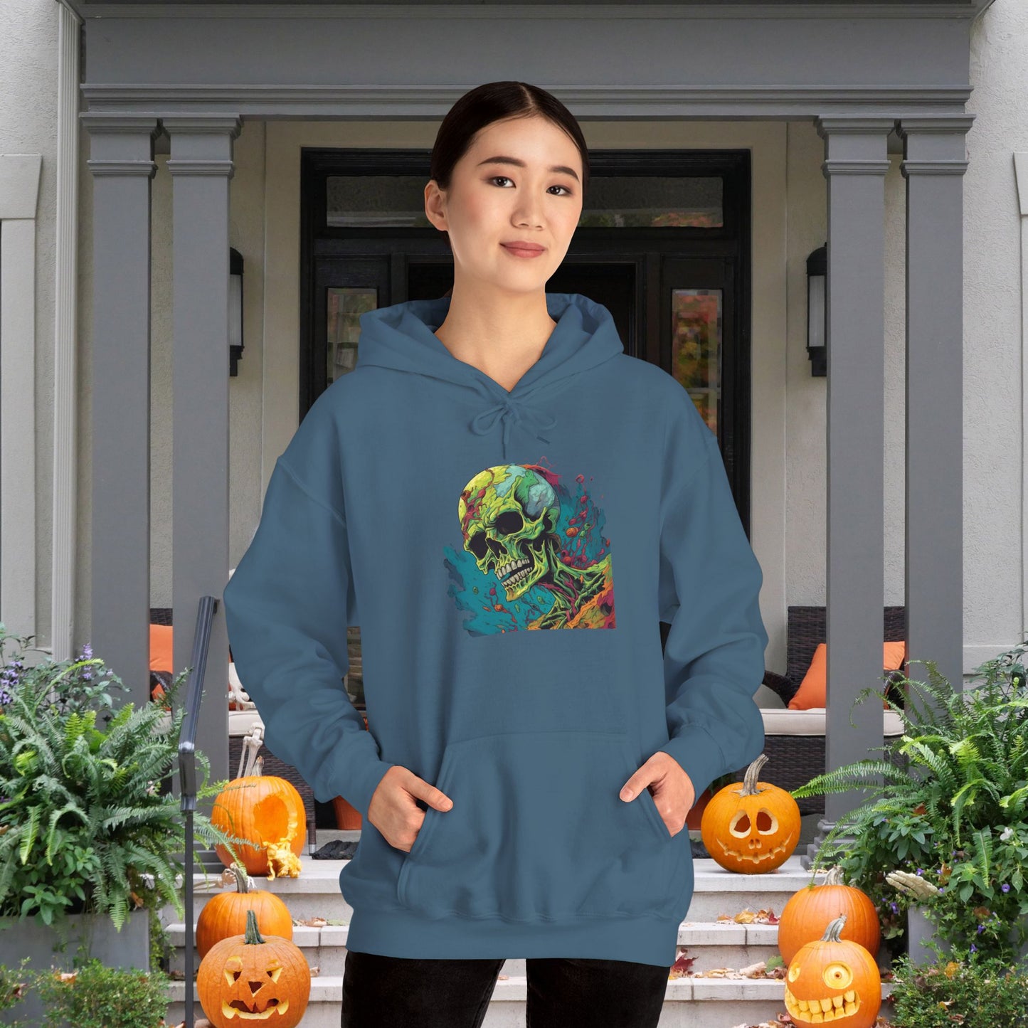 Surreal Skullscape Heavy Blend™ Hooded Sweatshirt