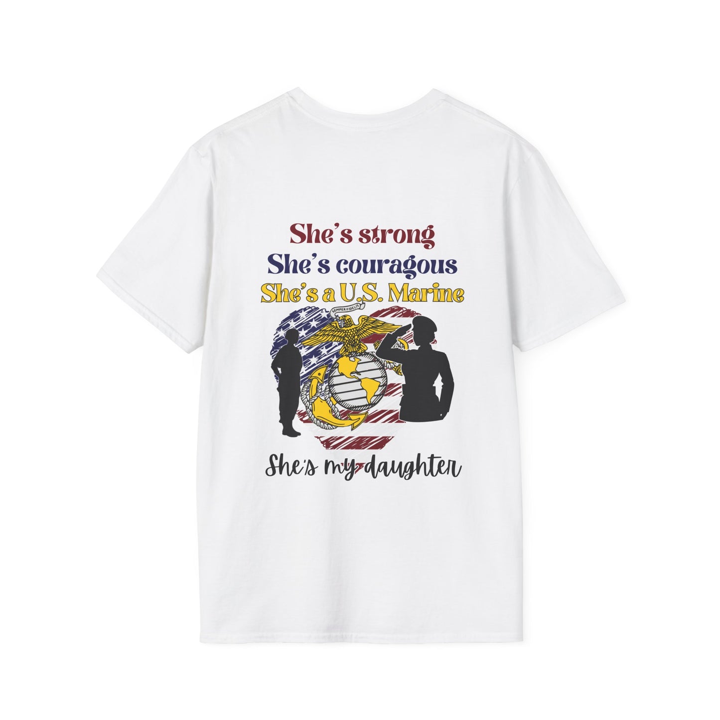 Proud Dad of US  Marine Daughter Adult T-shirt