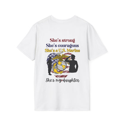 Proud Dad of US  Marine Daughter Adult T-shirt