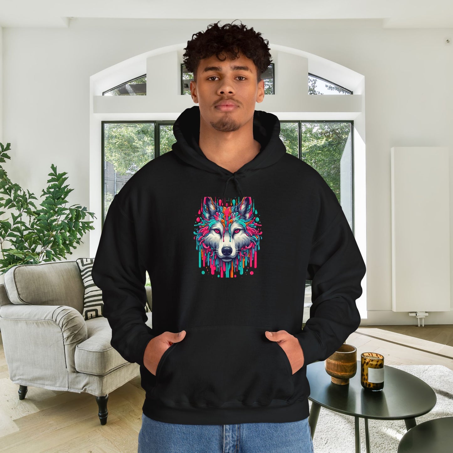 Colorful Wolf Heavy Blend™ Hooded Sweatshirt