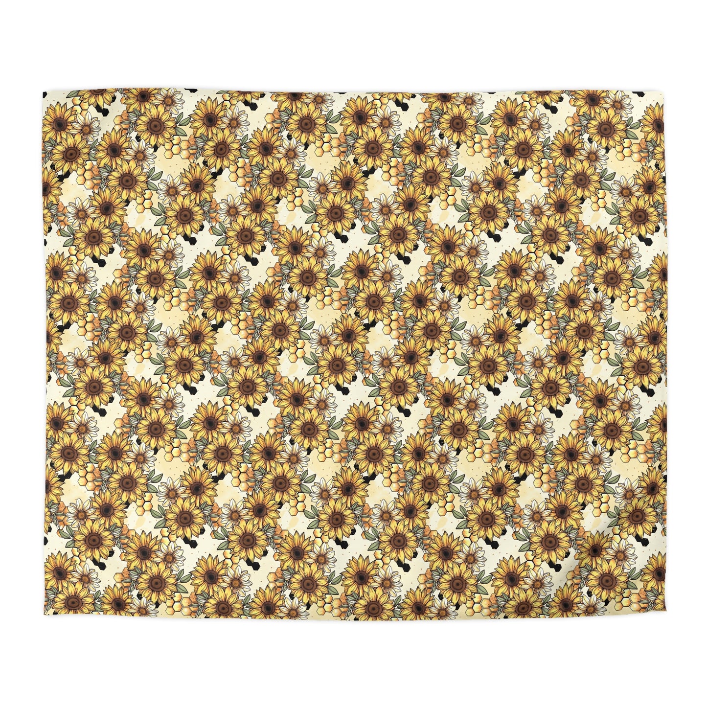 Honeycombs & Sunflowers Microfiber Duvet Cover