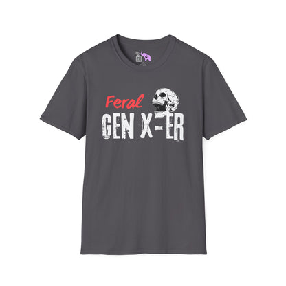Feral GenXer w/Skull Adult T-shirt