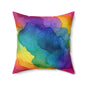 Rainbow Watercolors Throw Pillow