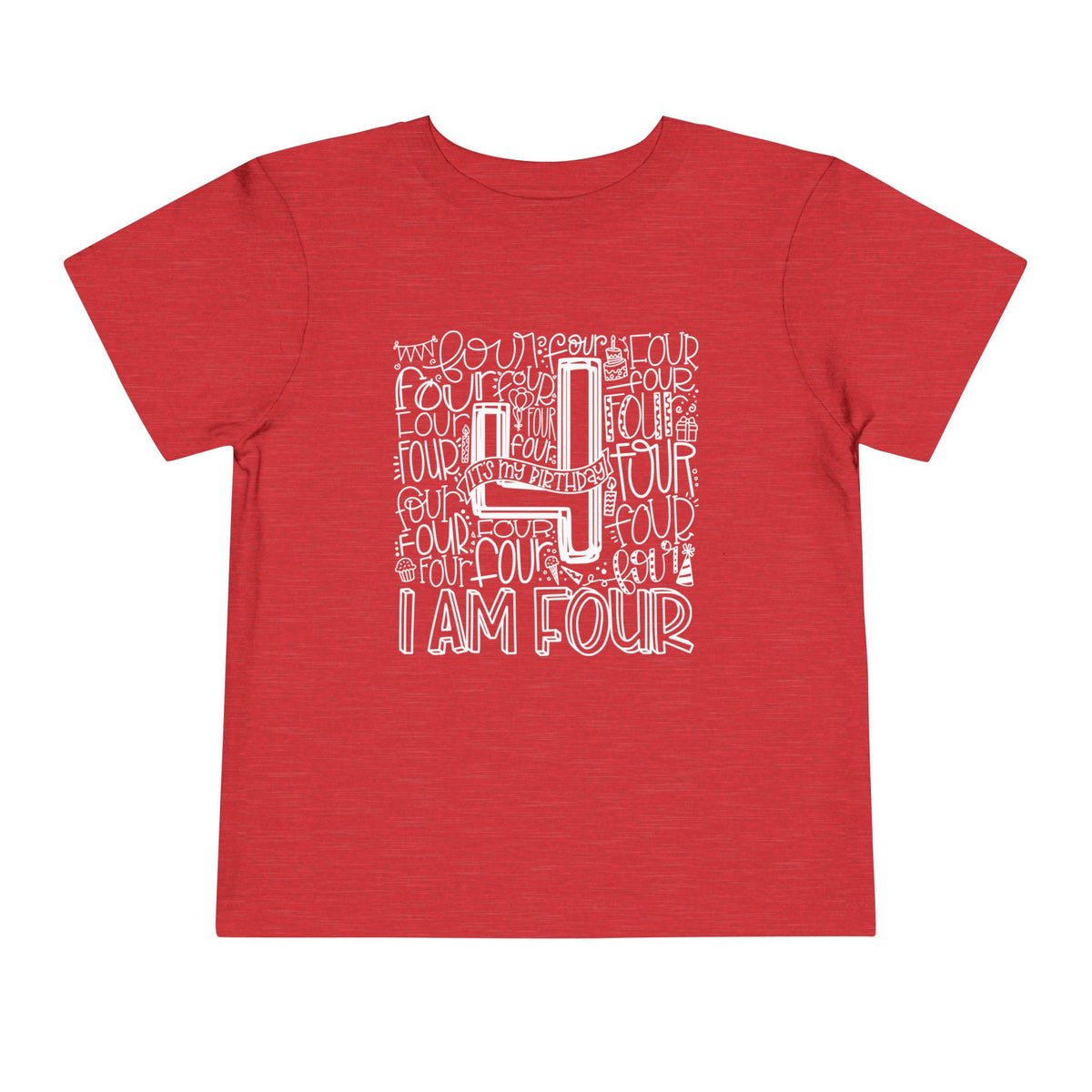 I Am Four Typography Toddler Tee
