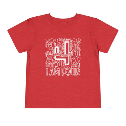 I Am Four Typography Toddler Tee