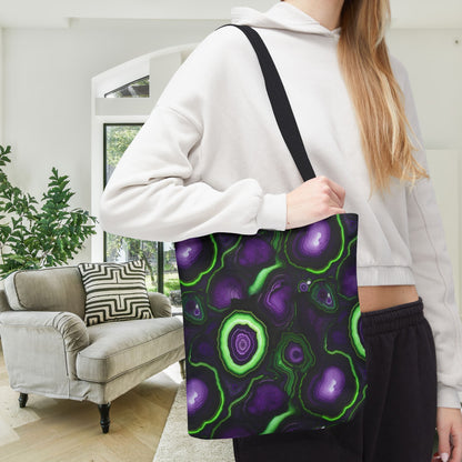 Amethyst & Lime Fracture Canvas Tote Bag