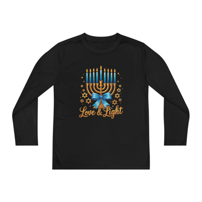 Love & Light Menorah Youth Long Sleeve Tee