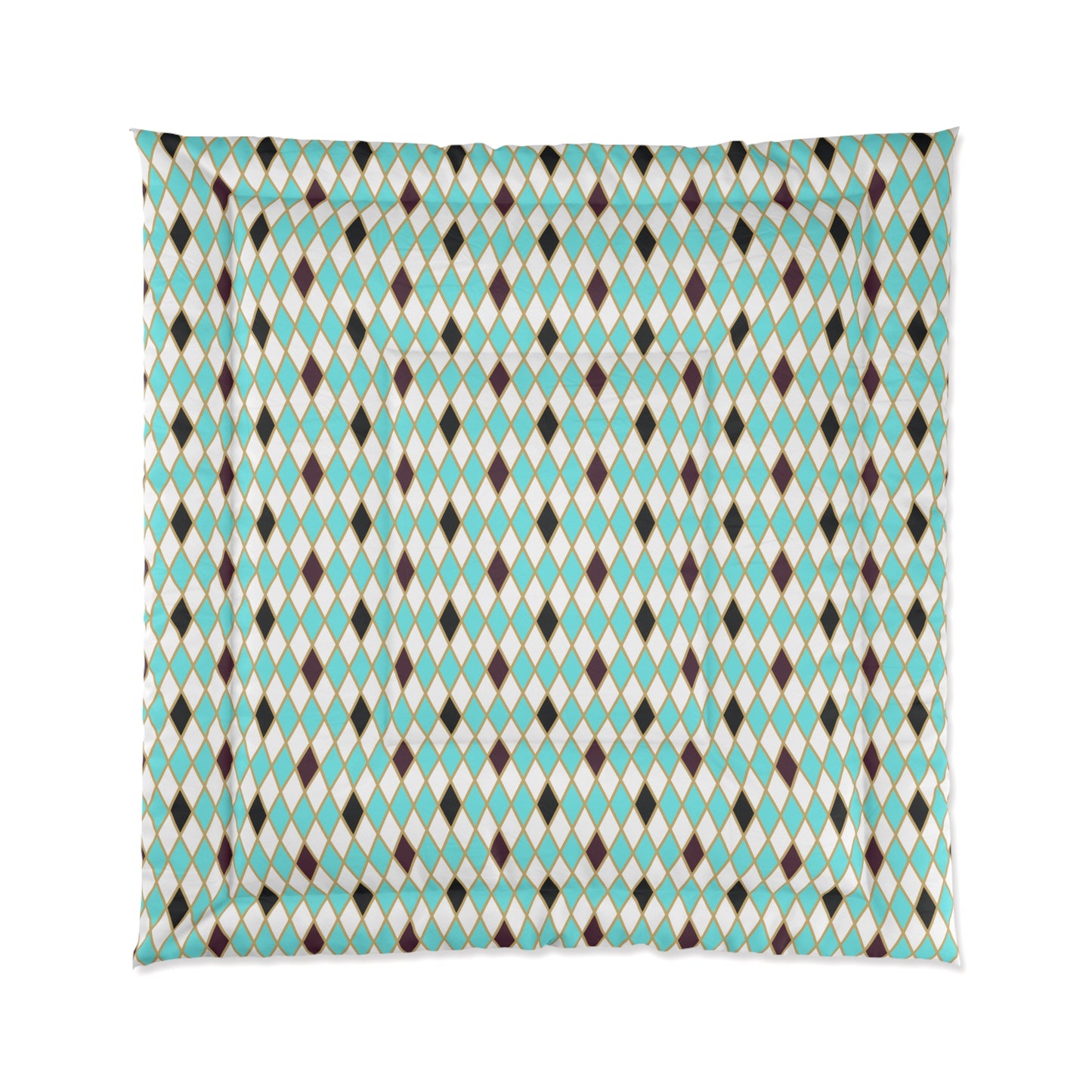 Teal/White Harlequin Basic Bedding Set