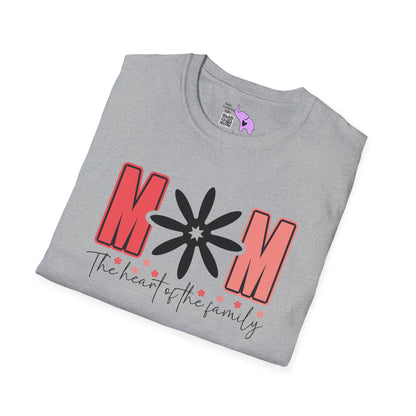 Mom The Heart Of The Family Adult T-shirt
