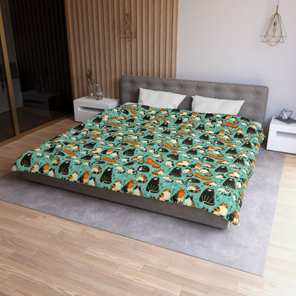 Whimsy Whiskers Microfiber Duvet Cover