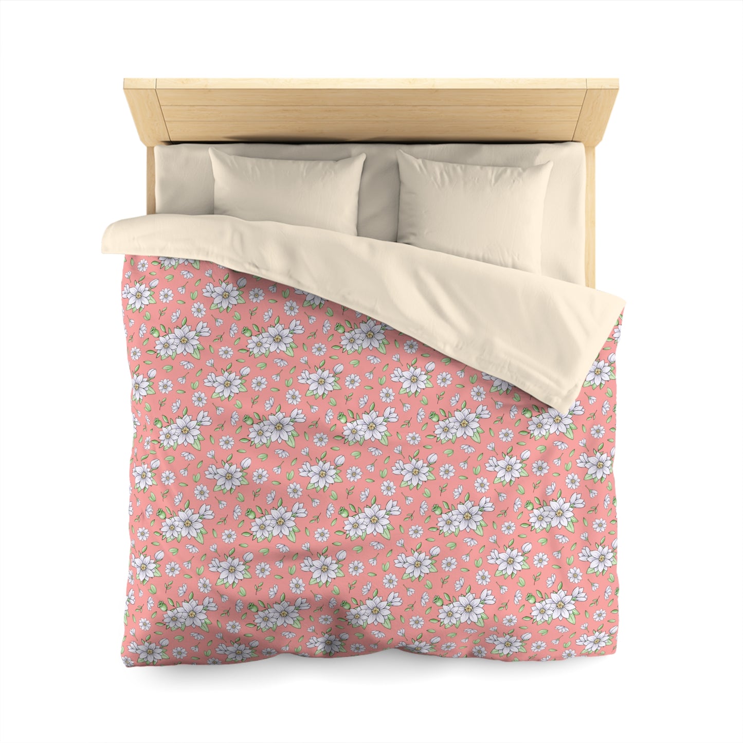 Jasmine Blush Garden Microfiber Duvet Cover