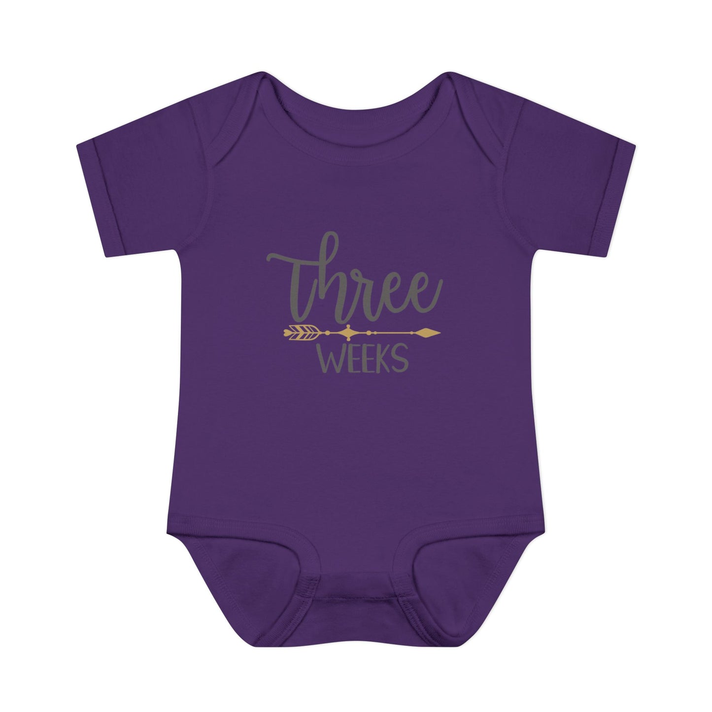 Golden Arrow Milestone Baby Bodysuit-Three Weeks