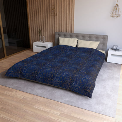 Sapphire Gilded Garden Microfiber Duvet Cover
