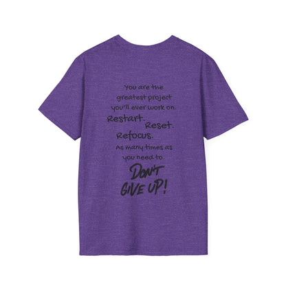Restart Reset Refocus Adult T-shirt