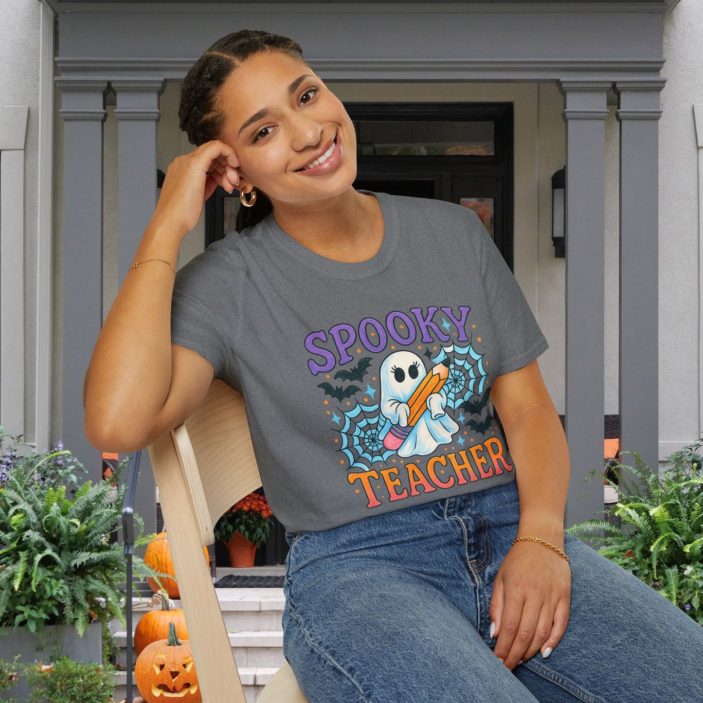 Spooky Teacher Adult T-shirt