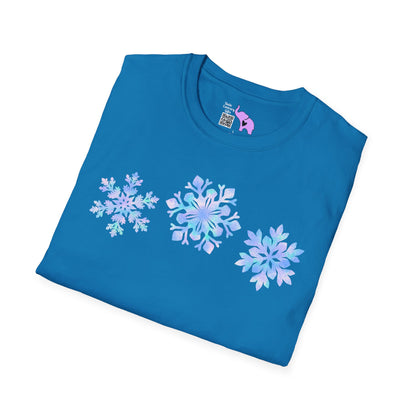 Bluish Snowflakes Adult T-shirt