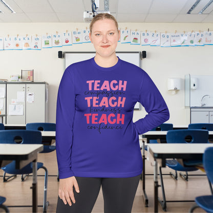 Teach Compassion, Kindness, Confidence Adult Long Sleeve Tee