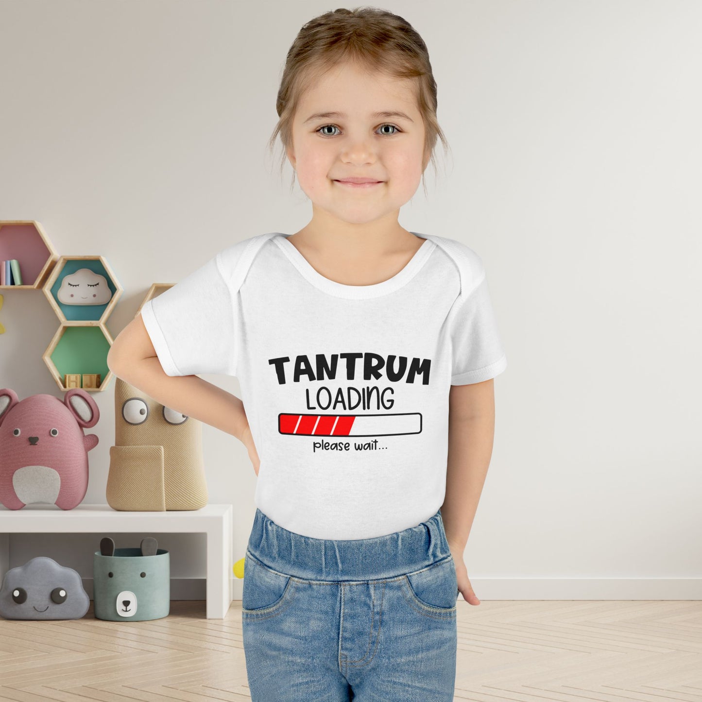 Tantrum Loading Please Wait Baby Rib Bodysuit