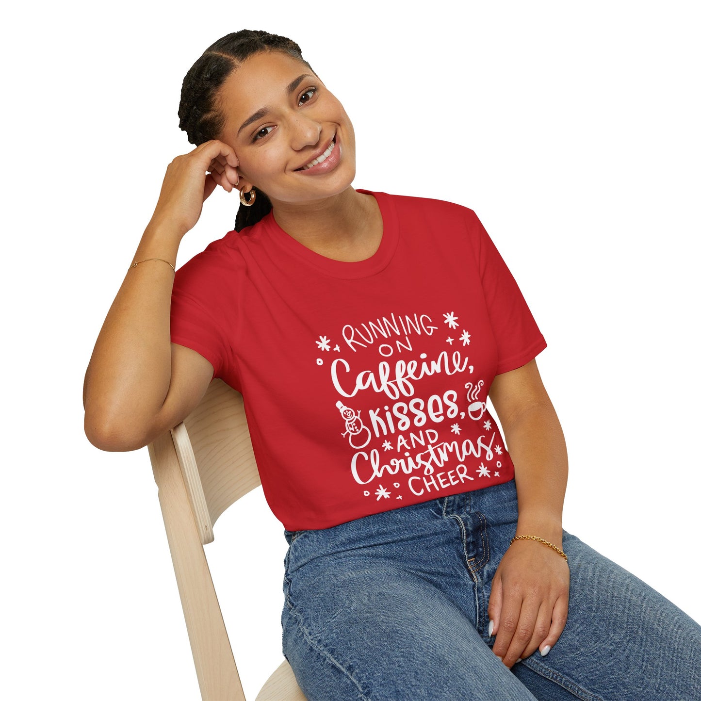 Running on Caffeine, Kisses, & Christmas Cheer T-shirt