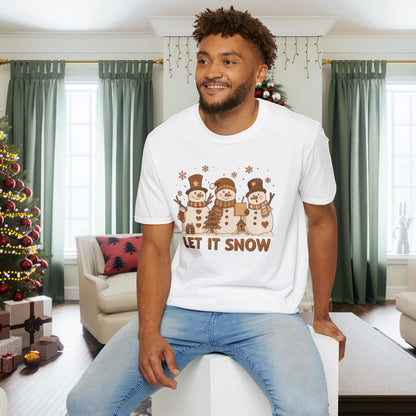 Let It Snow (Snowmen Trio) Adult T-shirt