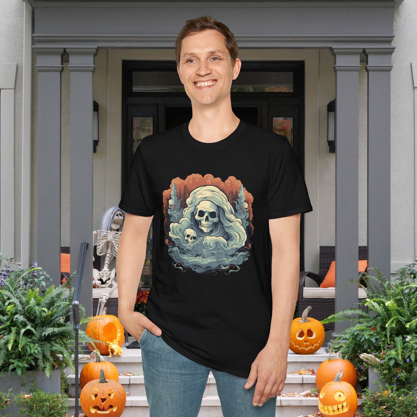 Creepy Ghost 4 Adult T-shirt
