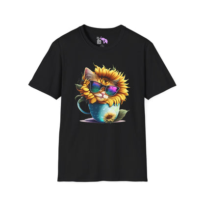 Cool Sunflower Kitten 1 Adult T-shirt
