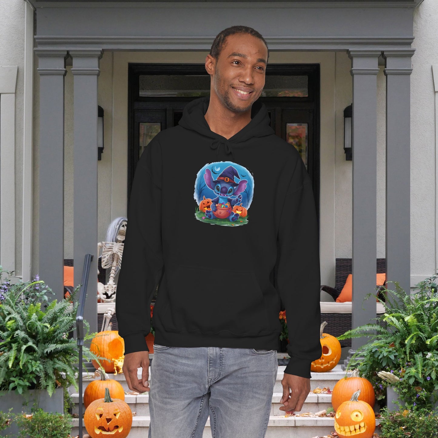 Spooky Stitch w/Pumpkins Heavy Blend™ Hooded Sweatshirt