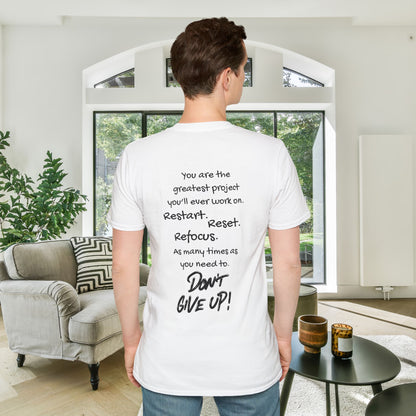 Restart Reset Refocus Adult T-shirt