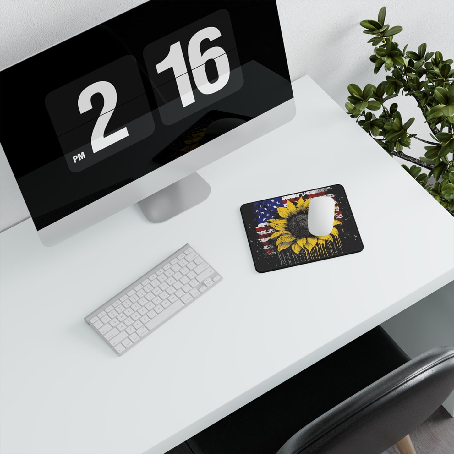 Sunflower American Flag Non-Slip Gaming Mouse Pad