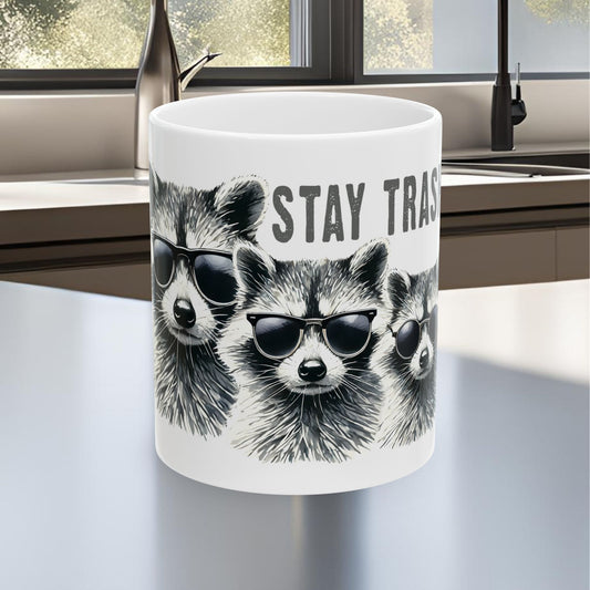 Stay Trashy Racoons Ceramic Mug, (11oz, 15oz)