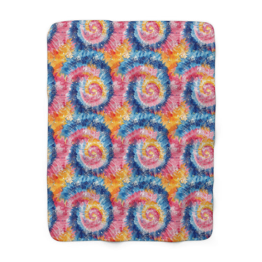Retro Vortex Sherpa Fleece Blanket