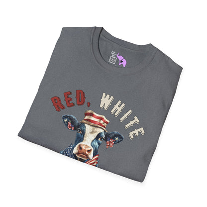 Red, White, & Moo Adult T-shirt