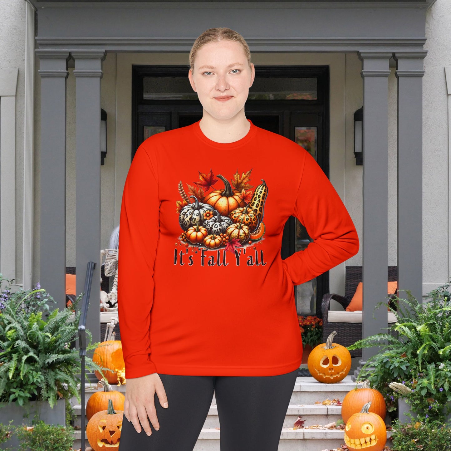 It's Fall Y'all Pumpkins Adult Long Sleeve Tee