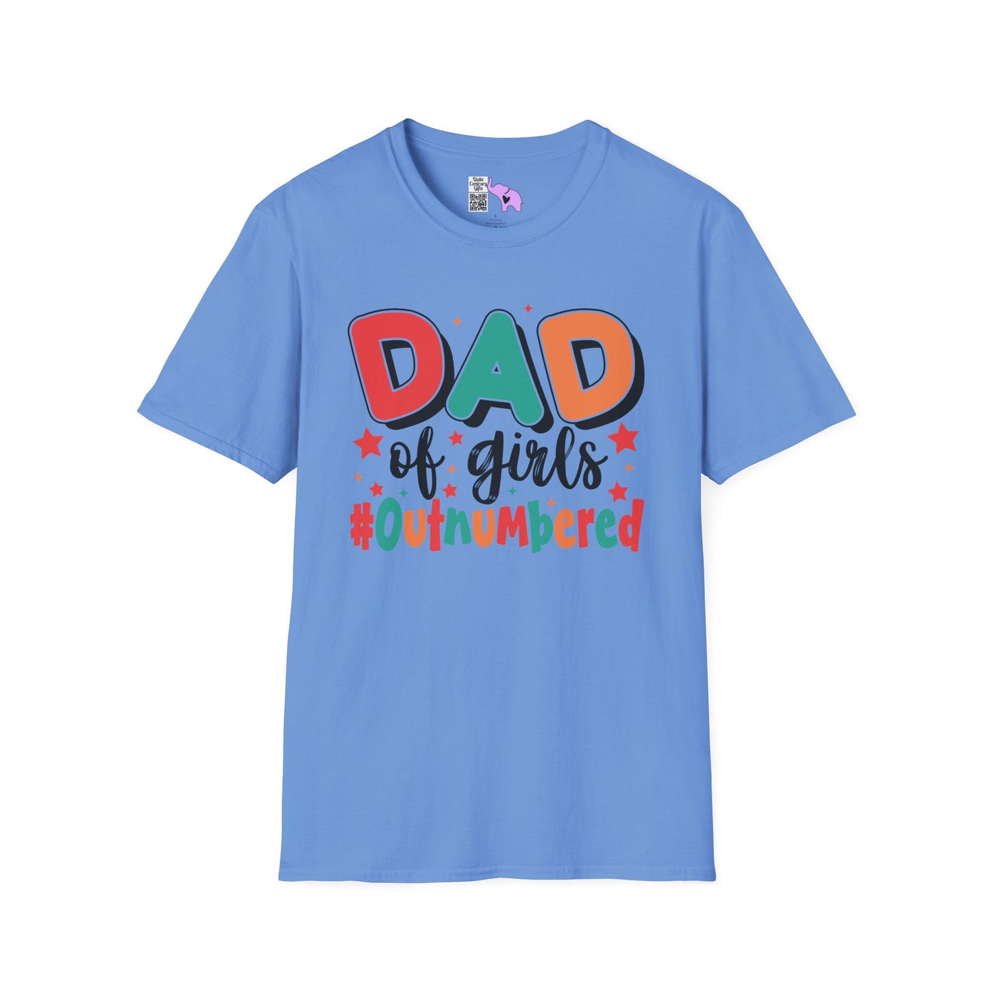 Dad of Girls #Outnumbered Adult T-shirt