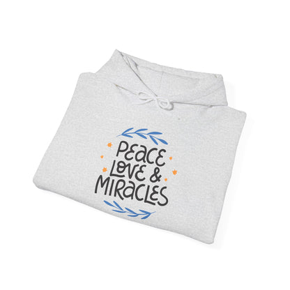 Hanukkah Peace Love & Miracles 2 Heavy Blend™ Hooded Sweatshirt