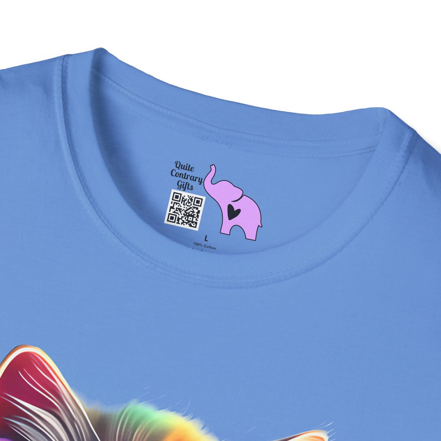 Cool Colorful Kitten in Flowers Adult T-shirt