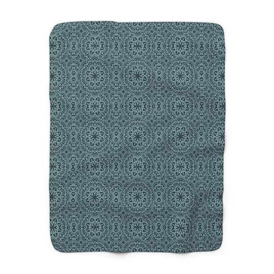 Mandala Midnight Sherpa Fleece Blanket